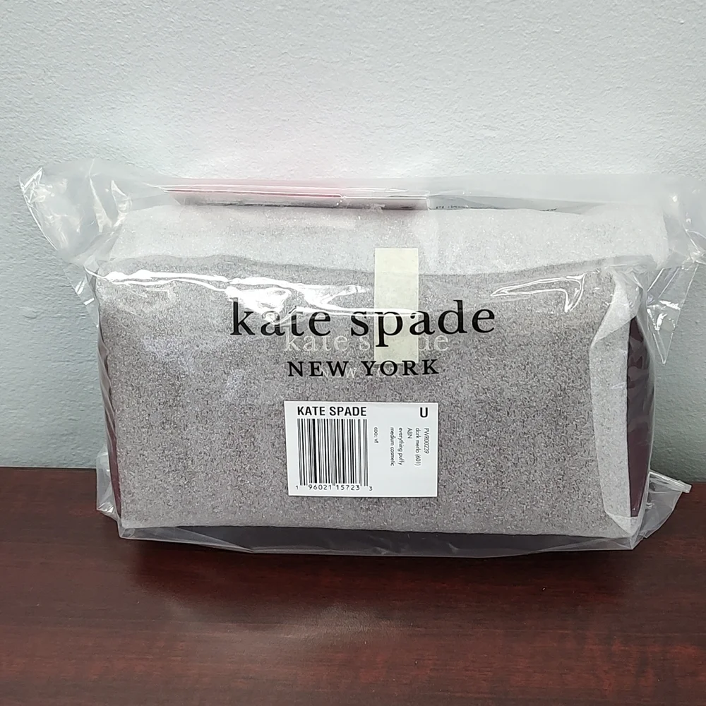 Kate Spade Everything Puffy Merlot Medium Cosmetic Case